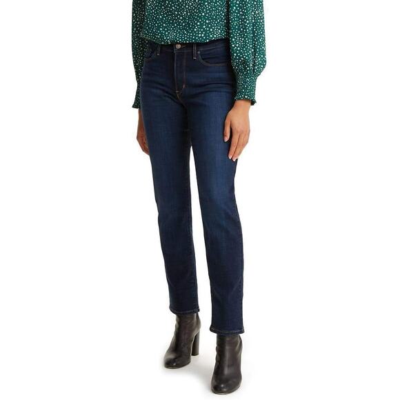 NWT! Levi's Women's Slight Curve Straight Indigo Jeans 12S/31 - Picture 1 of 8